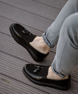 Chekich 002 Tasarımı Siyah Rugan Loafer Erkek Ayakkabı