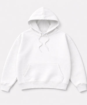 Beyaz Kapüşonlu Hoodie