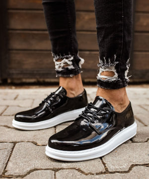 Chekich CH003 RBT Siyah Pelle Verniciata Classica Erkek AyakkabI