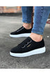 Atlas Erkek Siyah Sneaker Beyaz Taban