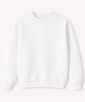 Beyaz Bisiklet Yaka Sweatshirt