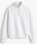 Beyaz Q-zip Yarım Fermuarlı Sweatshirt