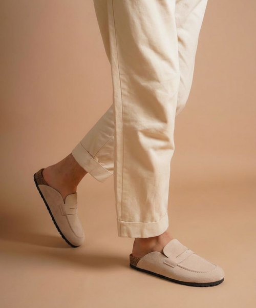 Loft Krem Süet Unisex Terlik - 2. görünüm