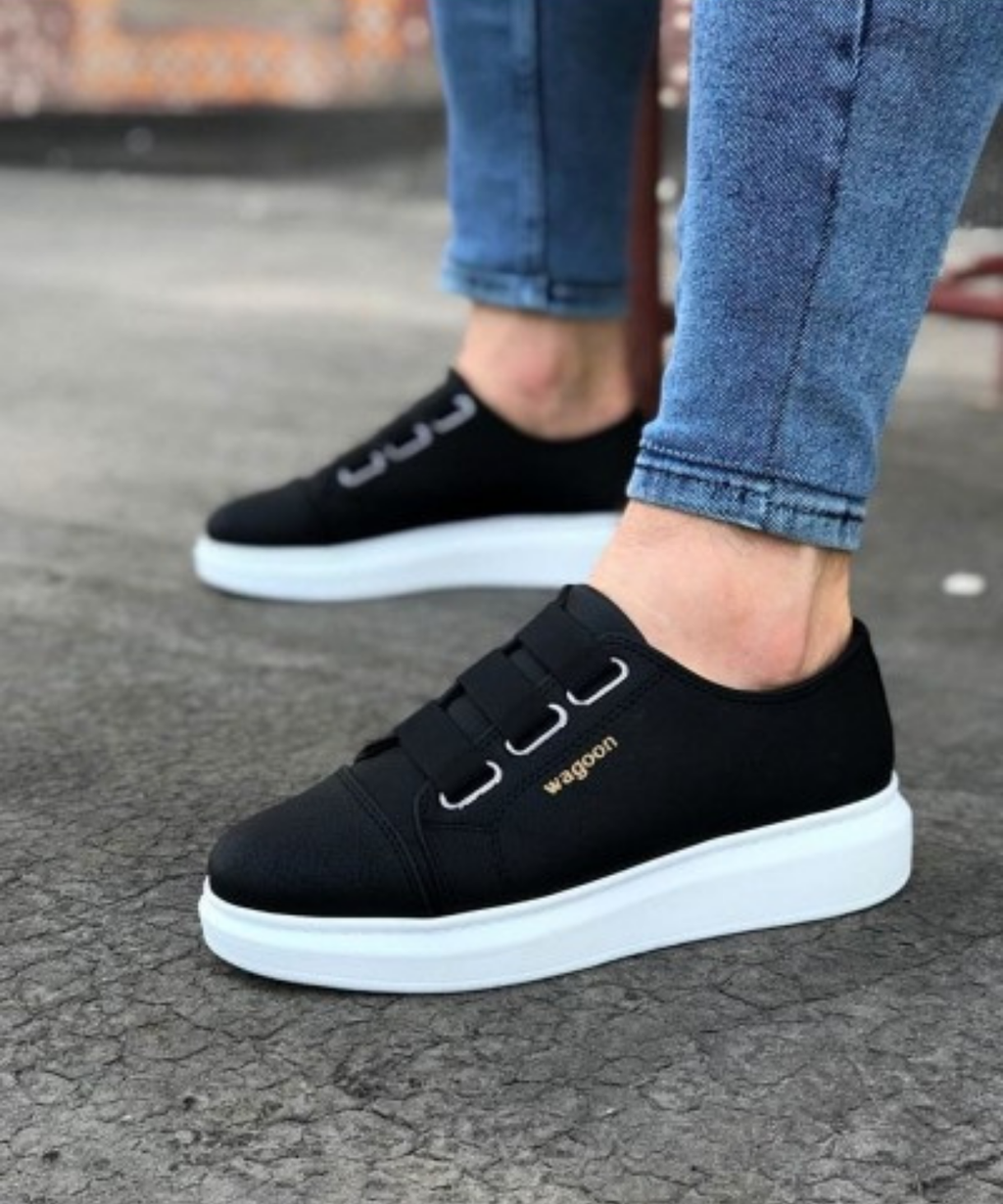 Atlas Erkek Siyah Sneaker Beyaz Taban