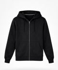 Siyah Tam Fermuarlı Sweatshirt