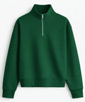 Yeşil Q-zip Yarım Fermuarlı Sweatshirt