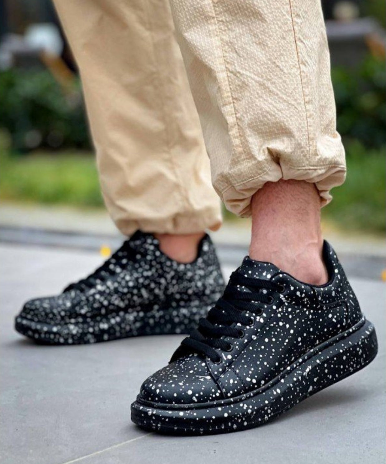 Terrazzo Erkek Sneaker Siyah Mermer
