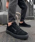 Mono Siyah Süet Erkek Sneaker Siyah Taban