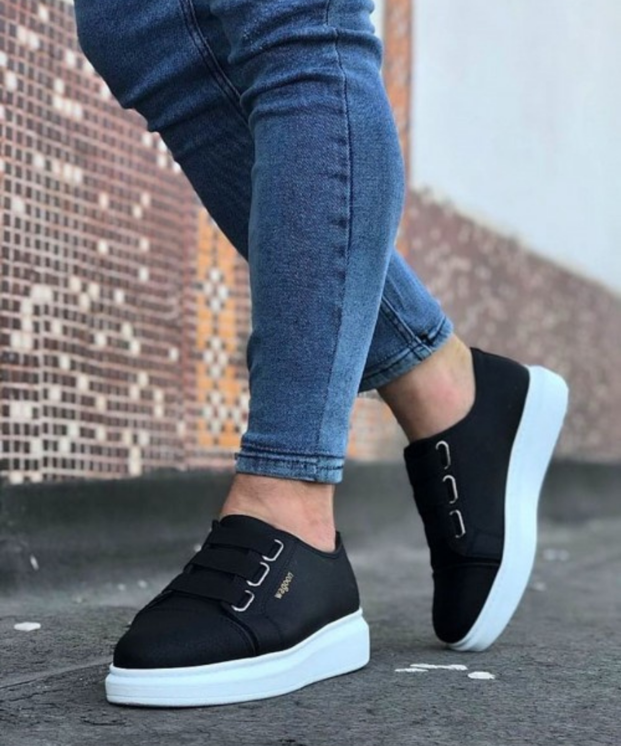 Atlas Erkek Siyah Sneaker Beyaz Taban