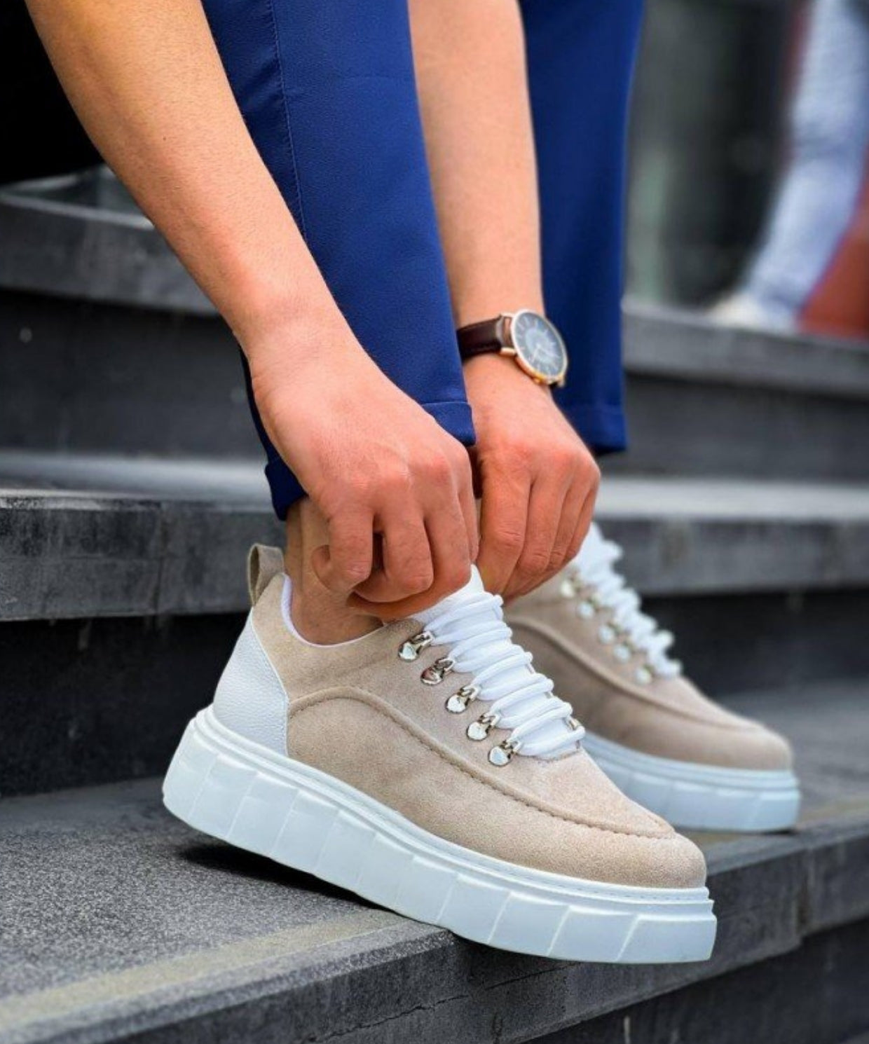 Vibe Bej Süet Erkek Sneaker