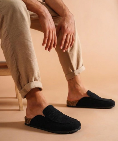 Loft Siyah Süet Unisex Terlik - 2. görünüm
