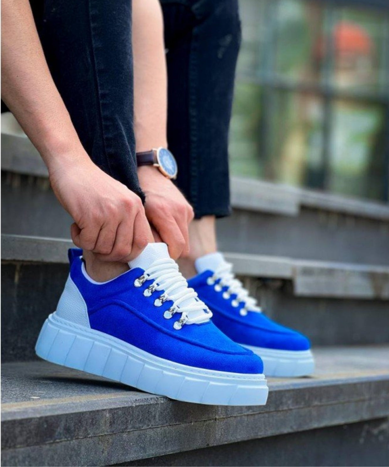 Vibe Mavi Süet Erkek Sneaker