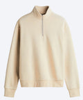 Bej Q-zip Yarım Fermuarlı Sweatshirt