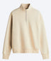 Bej Q-zip Yarım Fermuarlı Sweatshirt