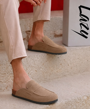 Loft Taş Rengi Süet Unisex Terlik