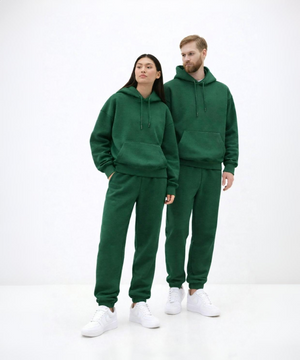 Yeşil Kapüşonlu Hoodie ve Jogger Eşofman Takımı