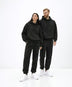 Siyah Kapüşonlu Hoodie ve Jogger Eşofman Takımı