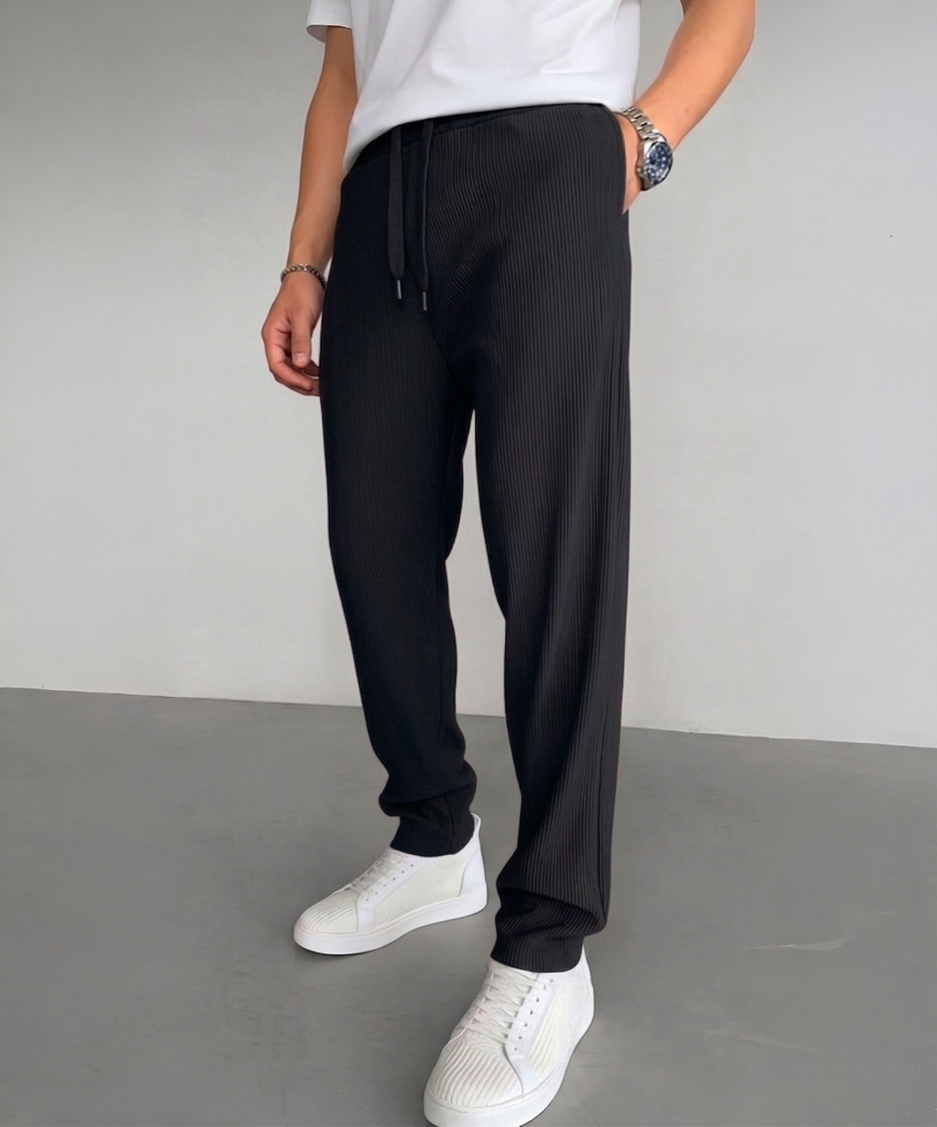 Erkek Siyah Ottoman Baggy Pantolon