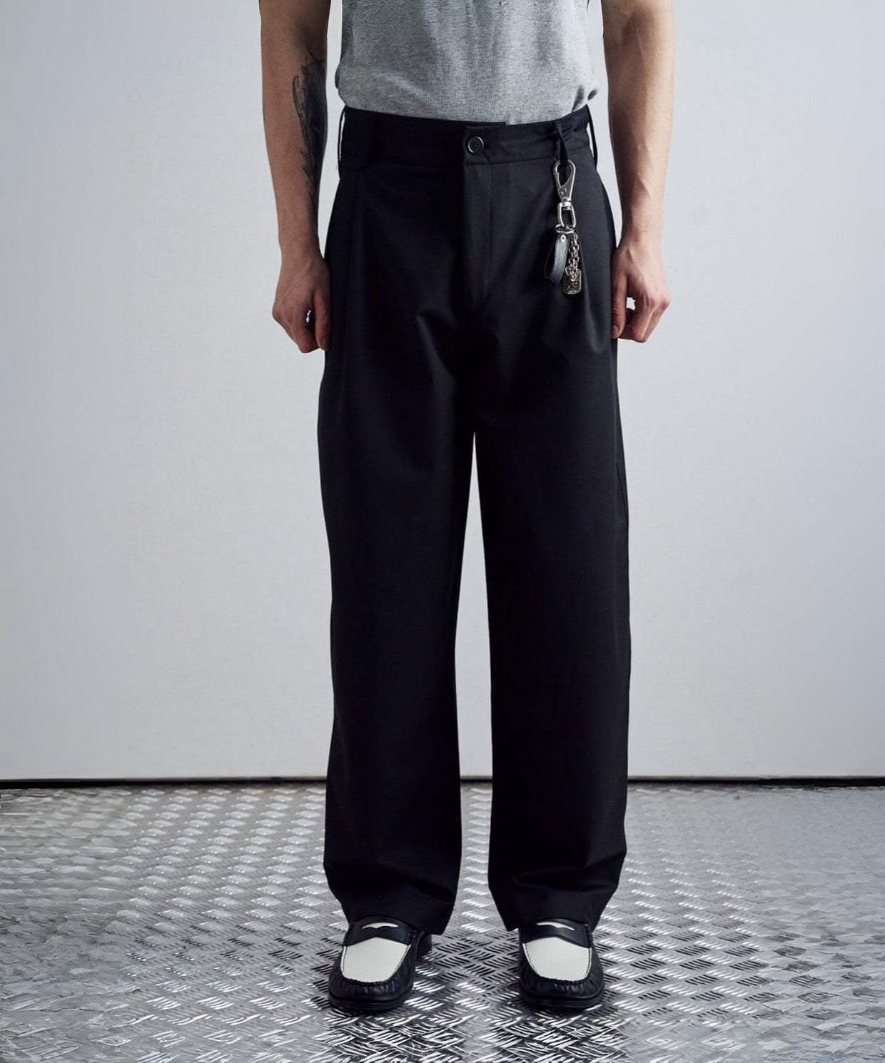 Japon Kesim Siyah Baggy Erkek Pantolon
