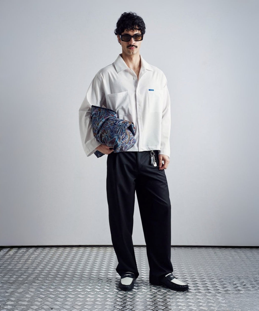 Japon Kesim Siyah Baggy Erkek Pantolon