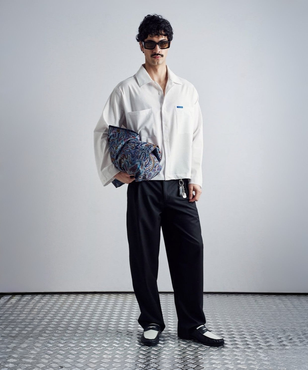 Japon Kesim Siyah Baggy Erkek Pantolon