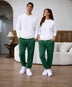 Beyaz Sweatshirt Yeşil Eşofman Altı Takımı