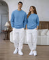 Bebek Mavisi Sweatshirt Beyaz Eşofman Altı Takım
