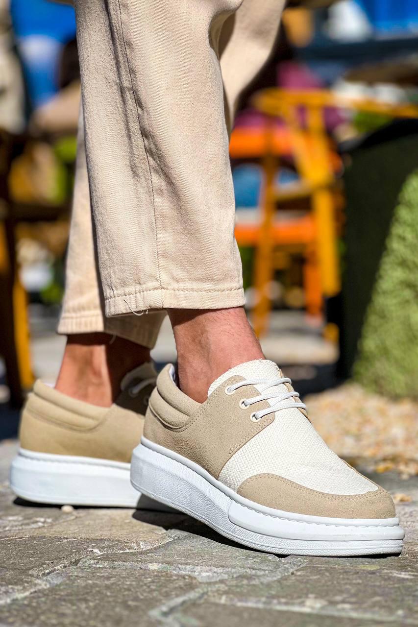 Monterey Erkek Bej Beyaz Sneaker Beyaz Taban