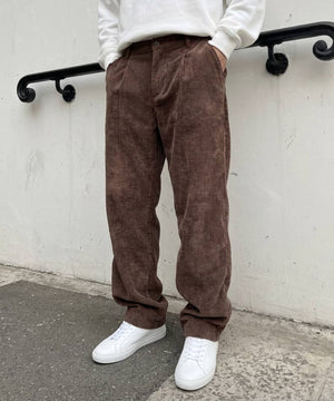 Erkek Kahverengi Kadife Baggy Pantolon