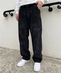 Erkek Siyah Kadife Baggy Pantolon