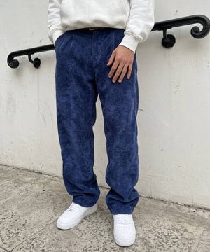 Erkek Lacivert Kadife Baggy Pantolon
