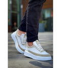 Prime Erkek Beyaz Sneaker Bej Süet Detay