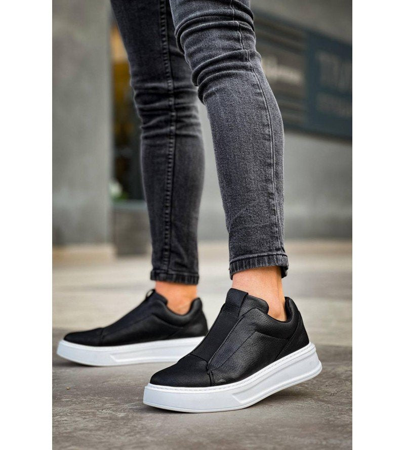 Nova Erkek Siyah Sneaker Beyaz Taban