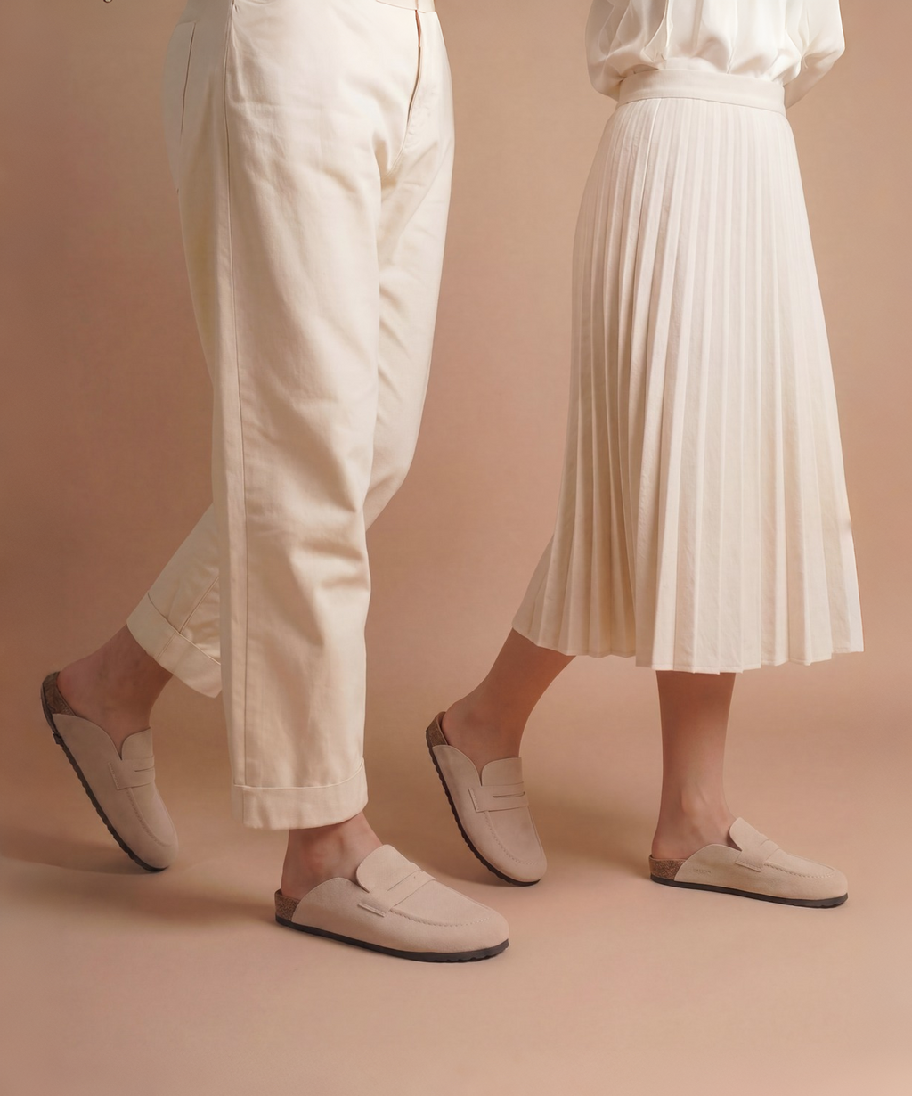 Loft Krem Süet Unisex Terlik